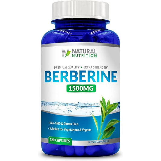 Natural Vitamin Berberine HCL 1500mg 120 Capsules Extra Strength (Gluten Free & Non-GMO)