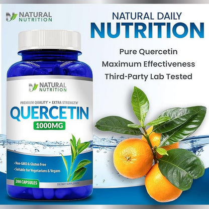 Natural Vitamin Quercetin 1000mg Extra Strength 200 Capsules (Gluten Free & Non-GMO)